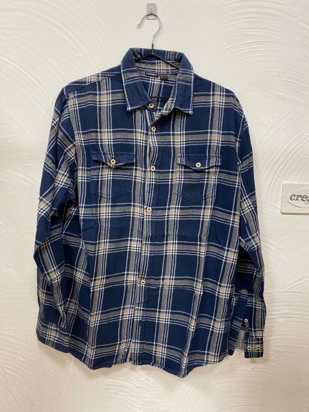 Flanella Hemd blau/weiss