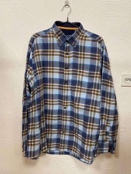 Flanella Hemd hellblau/grau