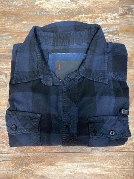 Flanella Hemd blau/schwarz