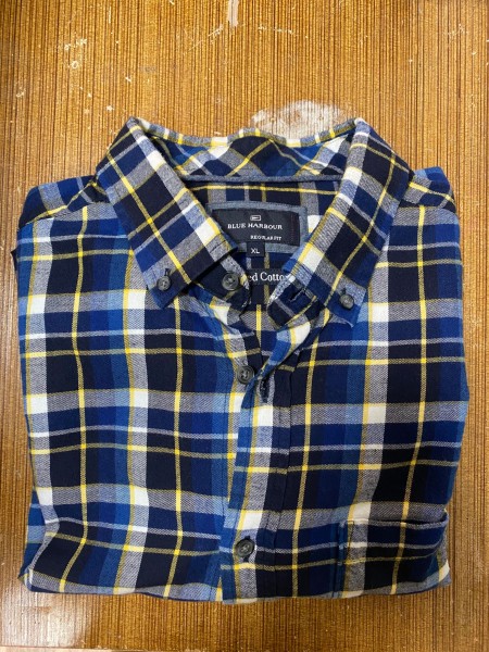 Flanella Hemd blau/gelb/weiss